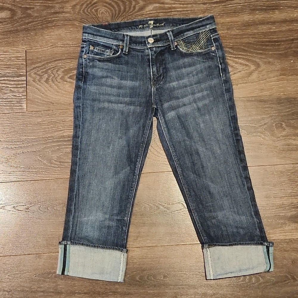 ❤ 7 FOR ALL MANKIND SELVEDGE CROP MIA SLIM CAPRI JEANS, 6 (28)